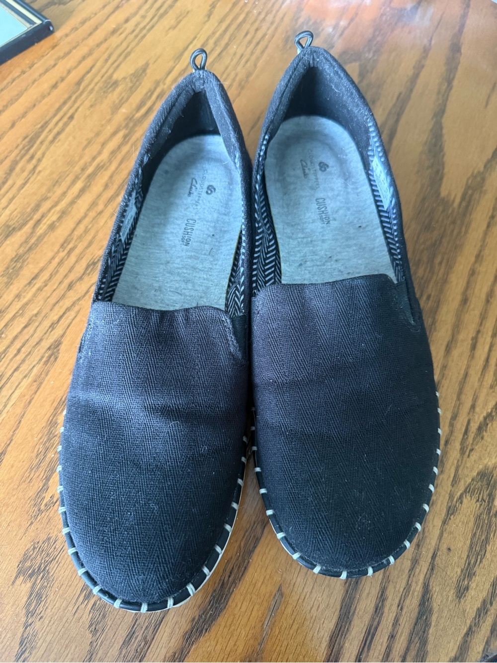 Cloudsteppers by Clark's Black Slip-On Canvas Espadrilles